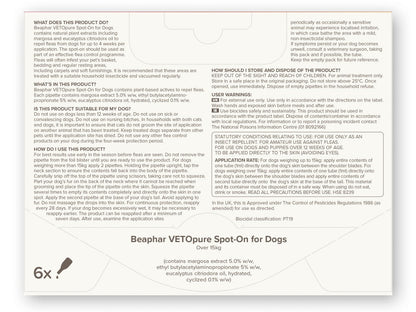 Beaphar Vetopure Natural Spot On For Medium/Large Dog - Valuepet.ie