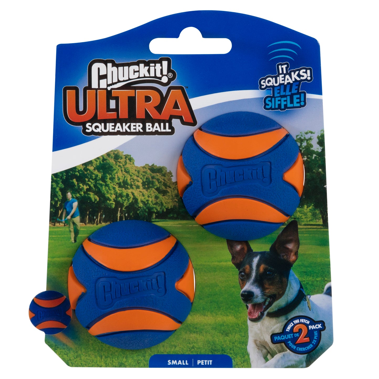 Chuckit! Medium Ultra Squeaker Ball Dog Toy – 2 Pack