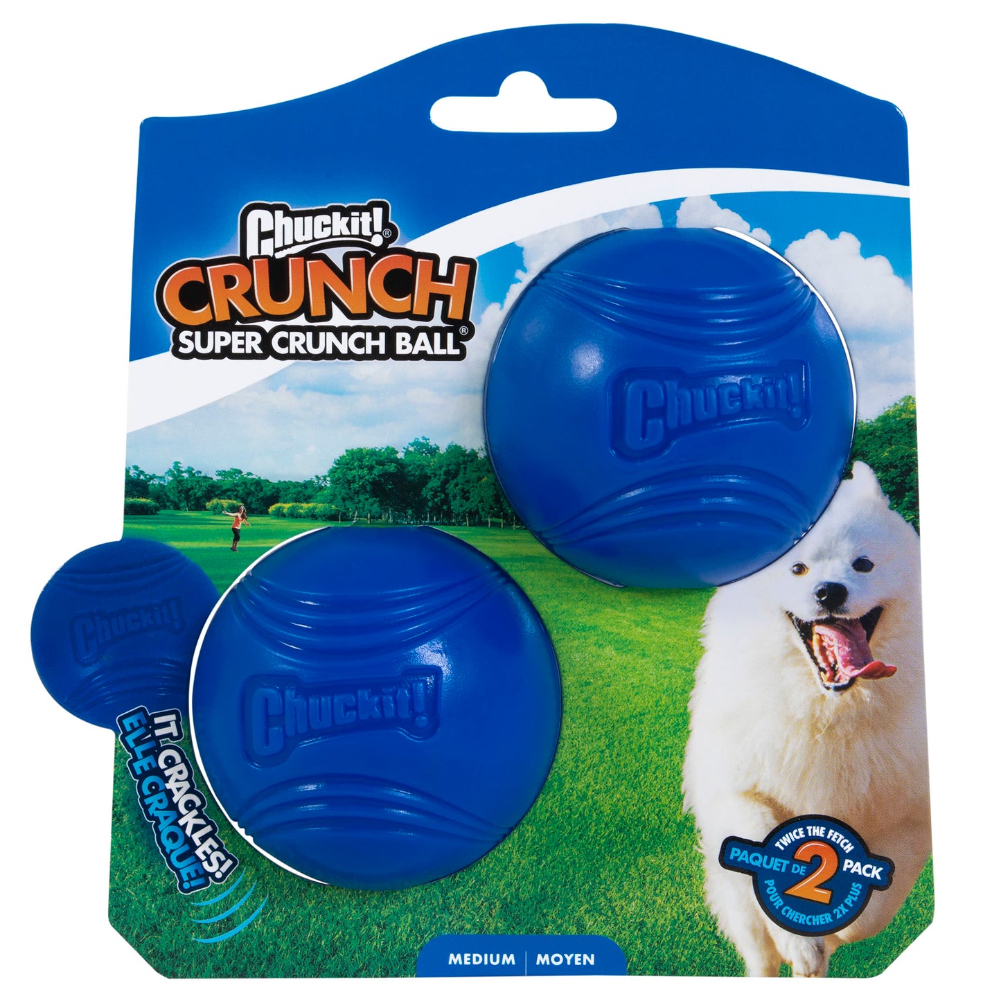 Chuckit! Medium Crunch Super Crunch Ball Dog Toy – 2 Pack