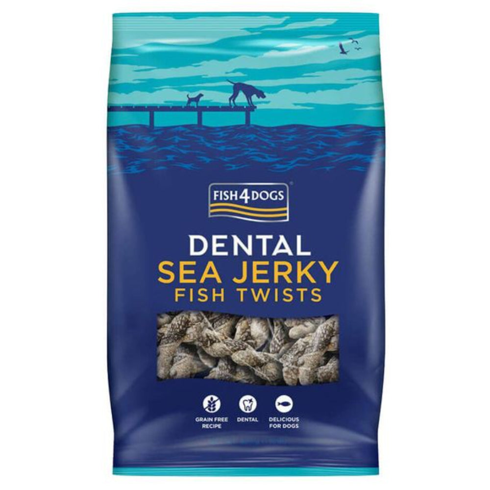 Fish 4 Dogs Dental Sea Jerky Twists 100g - Valuepet.ie