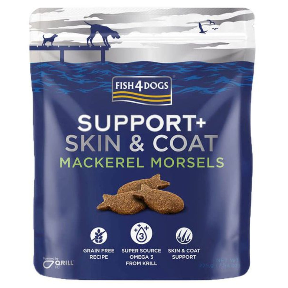 Fish 4 Dogs Skin & Coat Mackeral Morsels 225g - Valuepet.ie
