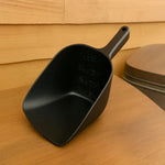 Black pet food scoop