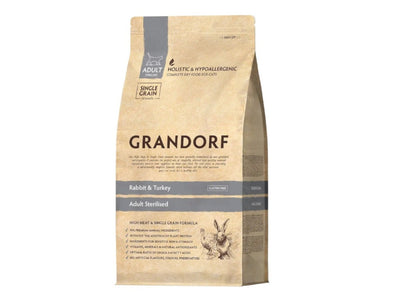 Grandorf 2kg Adult Sterilized Turkey and Rabbit Cat Food