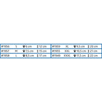 Trixie Walker Care Protective Dog Boots size chart showing paw width and boot height for each size