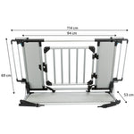 Trixie Universal Rear Car Grid dimensions: 94cm to 114cm wide, 69cm high, 53cm deep