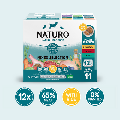 Naturo Variety Pack Wet Dog Food 400g x 12