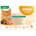 IAMS Delights Cat Food Land & Sea Collection 12x85g – Mixed Wet Food - Valuepet.ie