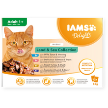 IAMS Delights Cat Food Land & Sea Collection 12x85g – Mixed Wet Food