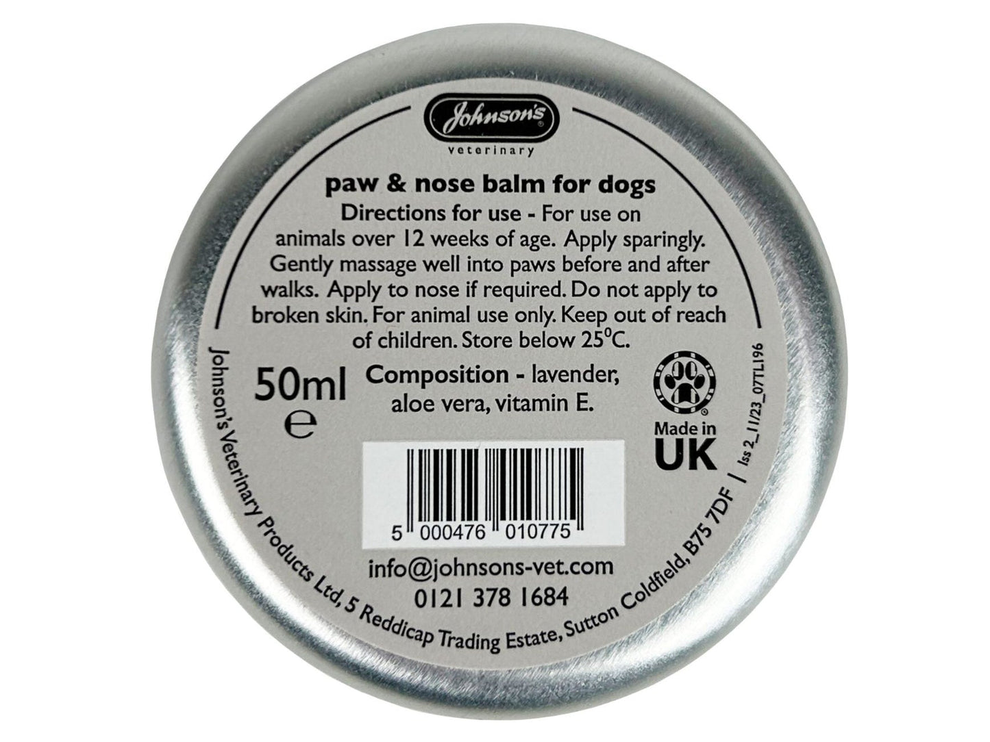 Johnsons Paw and Nose Balm 50ml - Valuepet.ie