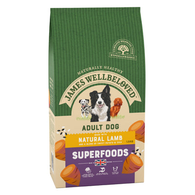 James Wellbeloved Lamb Adult Dog Superfood 1.5kg - Valuepet.ie