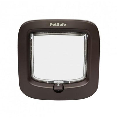 Manual-Locking Cat Flap Brown