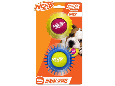 Nerf Dog Squeak Ball With Armour 2pk - Valuepet.ie
