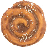 Trixie Denta Fun Chewing Duck Pie 9cm, top view of the rawhide spiral