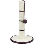 Trixie sisal cat scratching post 50cm with dark purple trim and play ball