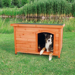 Trixie Classic Natura Dog Kennel M to L with Border Collie in garden