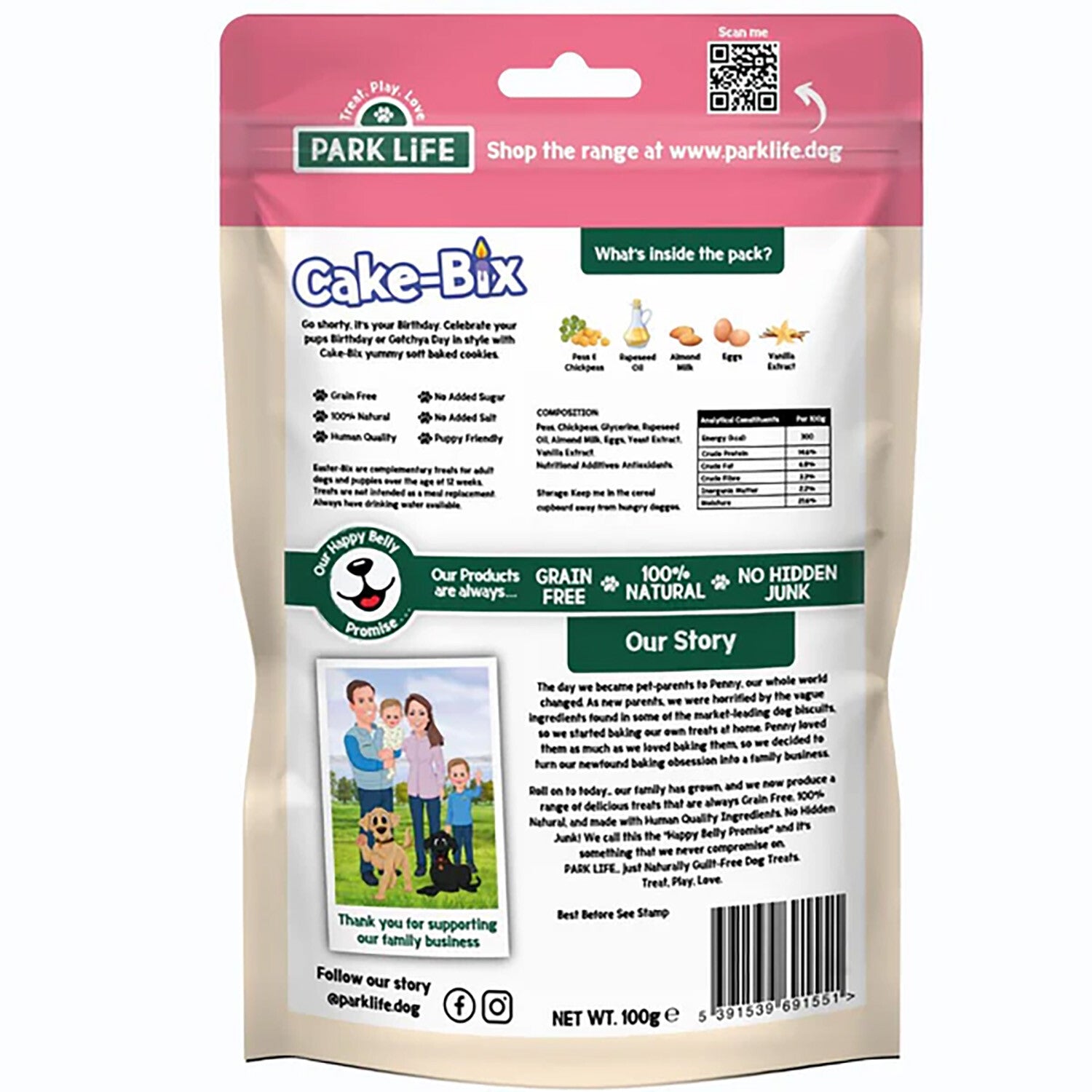 Park Life Cake Bix Birthday Cake Dog treats - Valuepet.ie
