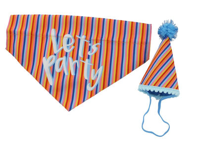 Lets Party Bandana and Hat set - Valuepet.ie