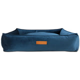 Plush Velvet Dog Bed - Blue