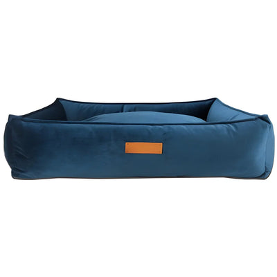 Plush Velvet Dog Bed - Blue - Valuepet.ie