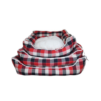 Slumber Check Dog Bed 26 inch – Red & Black - Valuepet.ie