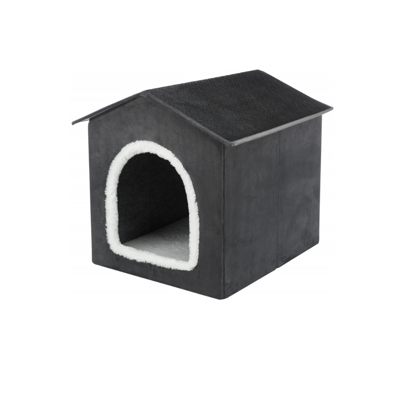 Livia Pet Cave for Cats and Dogs – Dark Grey - Valuepet.ie