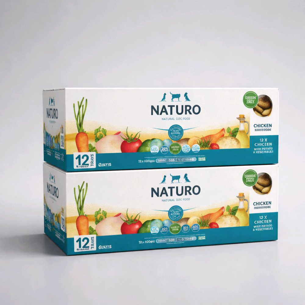 Naturo Adult Dog Chicken & Potato with Vegetables - Grain Free Dog Food | 400g Trays x 12