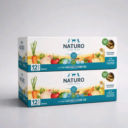 Naturo Adult Dog Chicken & Potato with Vegetables - Grain Free Dog Food | 400g Trays x 12