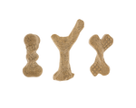 The three Bamboodles Puppy Chews out of the pack: I bone, Y bone and X bone