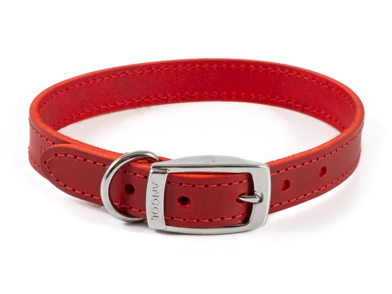 SEWN LINED COLLAR RED 14" S2