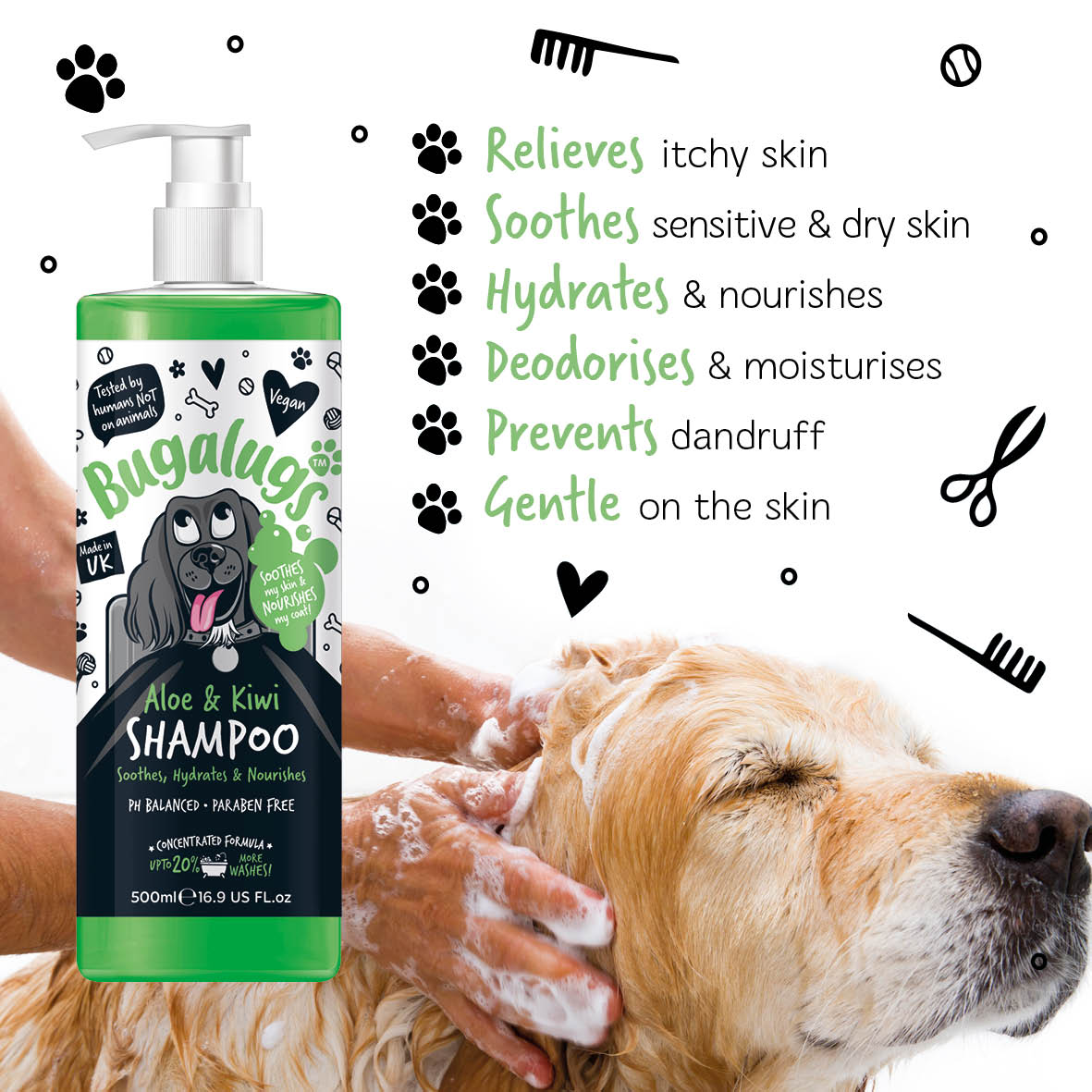 Bugalugs Aloe & Kiwi Dog Shampoo 500ml - PetWorld