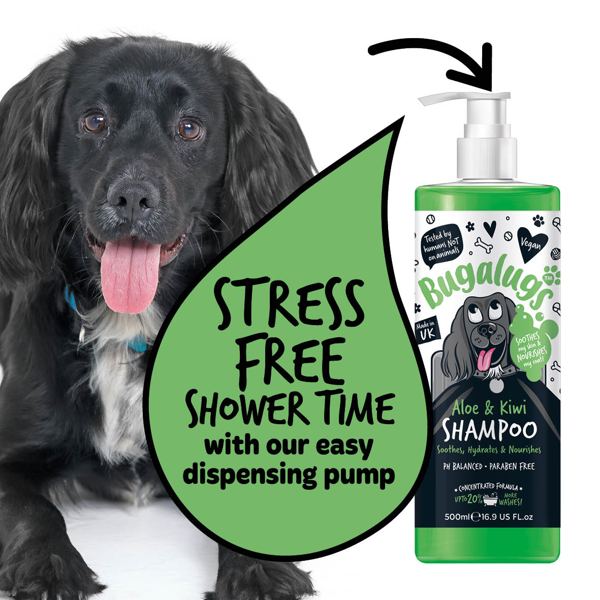 Bugalugs Aloe & Kiwi Dog Shampoo 500ml - PetWorld