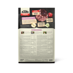 ACANA Singles Grass Fed Lamb Recipe bag, back of pack with ingredients and feeding information