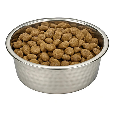 Metal dog bowl