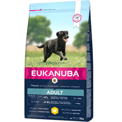Eukanuba Large Breed Adult Chicken Dog Food.