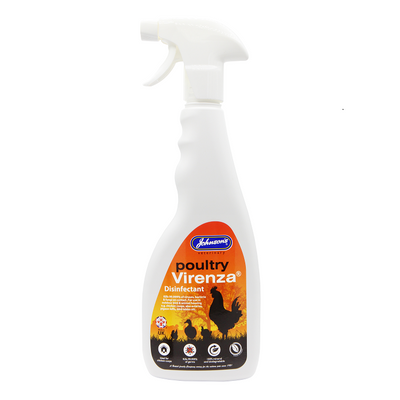 Johnson's Poultry Virenza Disinfectant 500ml trigger spray, front of bottle