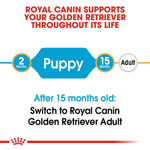 Royal Canin Golden Retriever Puppy from 2 to 15 months, then switch to Golden Retriever Adult