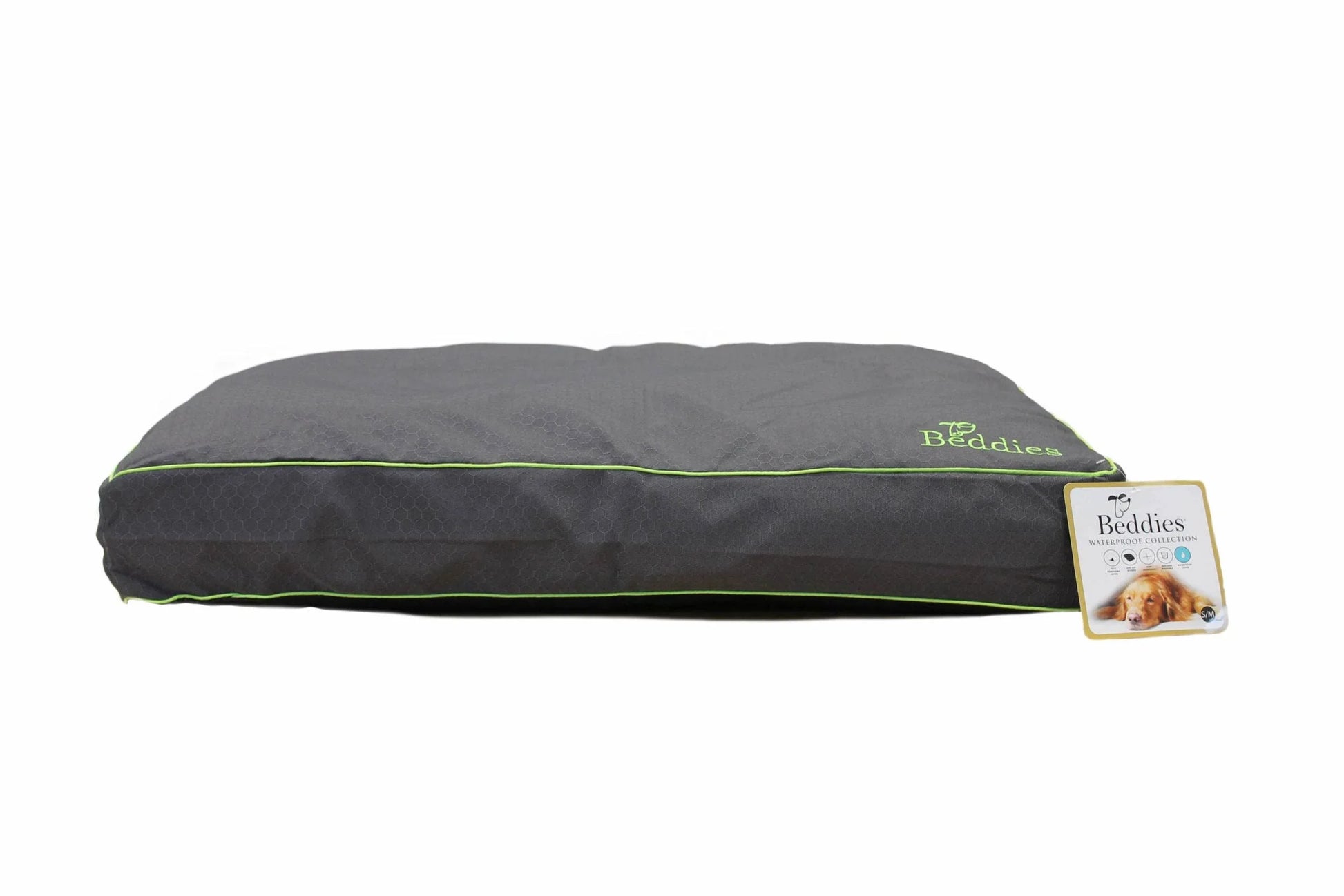 Beddies Waterproof Dog Mattress -  Charcoal/Lime - Valuepet.ie