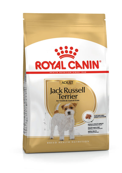 Royal Canin Jack Russell Terrier Adult dry dog food bag, front of pack