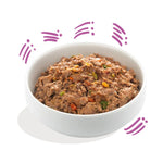 Game meat dog food in bowl