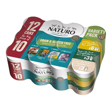 Naturo Adult Dog Grain & Gluten Free Poultry Selection in Herb Gravy 390g Cans x 12