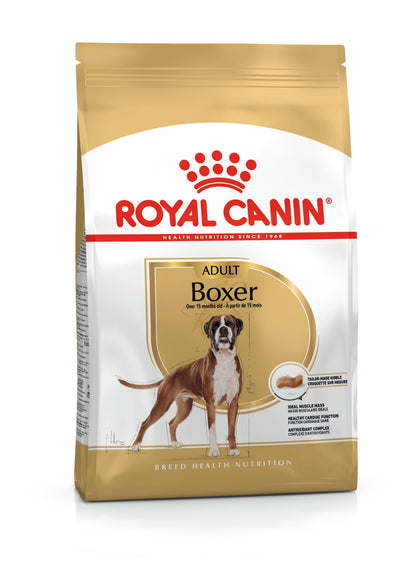 Royal Canin Boxer Adult dry dog food 12kg bag, front of pack