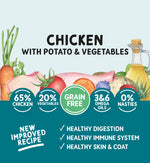 Naturo Adult Dog Chicken & Potato with Vegetables - Grain Free Dog Food | 400g Trays x 12