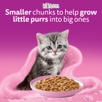 Whiskas Kitten smaller chunks to help grow little purrs into big ones