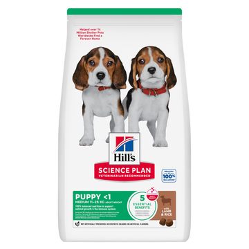 Hill's Science Plan Puppy Medium Breed Dog Food with Lamb & Rice 14kg