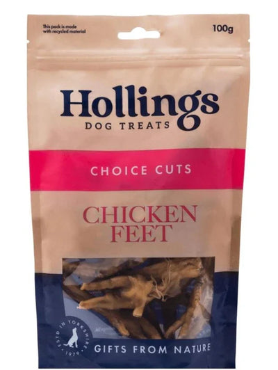 Hollings Dog Treats package with chicken feet
