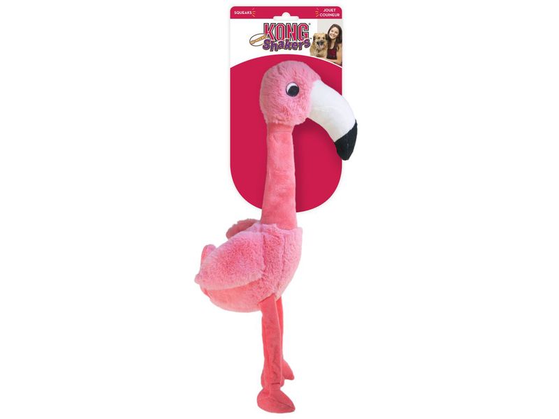 kong shaker plush flamingo dog toy