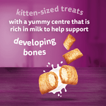 Whiskas Milky Treats kitten sized treats with a creamy centre rich in milk to help support developing bones