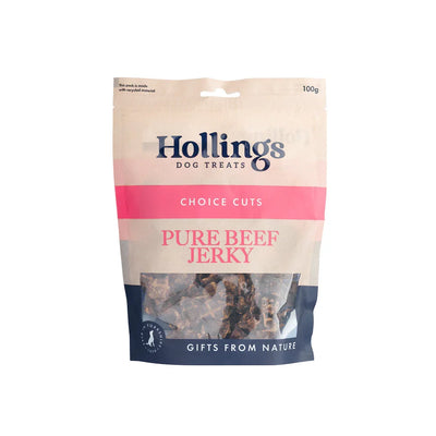 Package of Hollings Dog Treats Choice Cuts Pure Beef Jerky