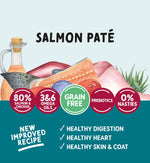 Grain-free wet cat food with salmon pâté