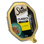 Sheba Classics Chicken in Terrine 85g adult cat food tray, front